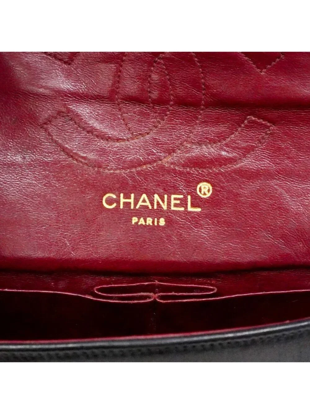 Chanel Shoulder Bag Quilted Lambskin Black Gold